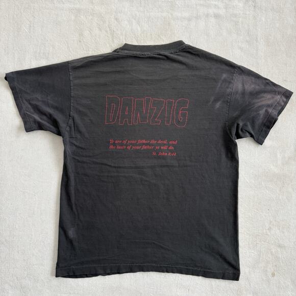 Vintage Danzig II Lucifuge T-Shirt Small Giant Def Jam Misfits Samhain Black - Picture 5 of 7